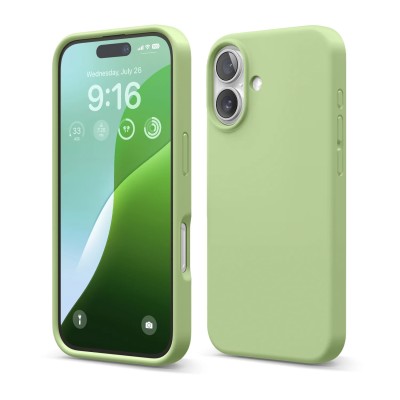For iPhone 14 PRO 6.1" Premium Matching [Magnetic Circle] & Camera Edge Color Chrome Hybrid Design - Light Green