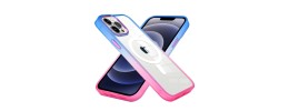 For iPhone 14 PRO 6.1" Radiant Two Tone [Magnetic Circle] ShockProof Transparent Thick Shockproof Hybrid - Hot Pink/Teal
