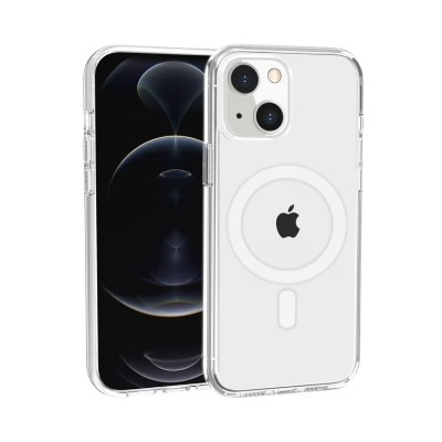 For iPhone 14 PRO 6.1" Sturdy Ultra [Magnetic Circle] Thick 3mm Transparent Hybrid - Smoke