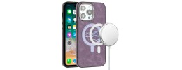 For iPhone 14 PRO 6.1" Ultimate PU Leather [Magnetic Circle] Beautiful Hybrid - Lavender