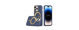 For iPhone 14 PRO 6.1" Ultimate PU Leather [Magnetic Circle] Beautiful Hybrid - Light Blue