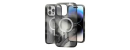 For iPhone 14 PRO 6.1" WaterColor Design [Magnetic Circle] Gradiant Thick Premium Hybrid - Black