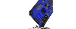 For Apple iPhone 14 PRO 6.1" Rockstar Machine Magnet Mount Friendly Kickstand Case Cover - Black/Dark Blue