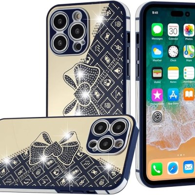 For Apple iPhone 14 PRO 6.1" SPLENDID Glitter BOW Design TPU Case Cover - Blue