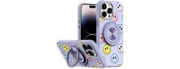For iPhone 14 PRO MAX 6.7" Diamond [Magnetic Circle] with CD Pattern Hybrid - Purple