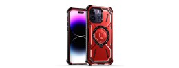 For iPhone 14 PRO MAX 6.7" Loop Hybrid with [Magnetic Ring Circle] 360 degrees Rotational Kickstand Case Cover - Black