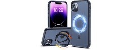 For iPhone 14 PRO MAX 6.7" Loop Hybrid with [Magnetic Ring Circle] 360 degrees Rotational Kickstand Case Cover - Light Blue