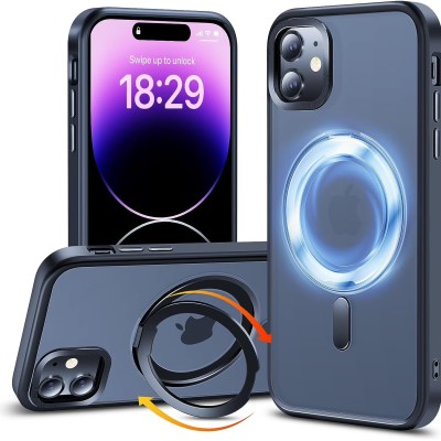 For iPhone 14 PRO MAX 6.7" Loop Hybrid with [Magnetic Ring Circle] 360 degrees Rotational Kickstand Case Cover - Light Blue