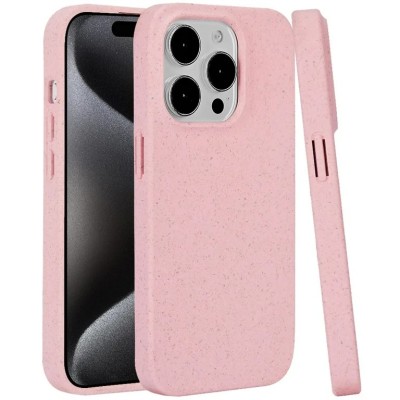 For iPhone 14 PRO MAX 6.7" METKASE Bio-Degradable [WHEAT FIBER MATERIAL] Design Case - Pink