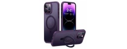 For iPhone 14 PRO MAX 6.7" METKASE Premium Exotic Design Hybrid Case in Slide-Out Package - Purple Lily