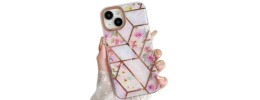 For iPhone 14 PRO MAX 6.7" METKASE Premium Exotic Design Hybrid Case in Slide-Out Package - Rose Pink Floral