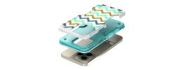 For iPhone 14 PRO MAX 6.7" METKASE Premium Exotic Design Hybrid Case in Slide-Out Package - Zigzag