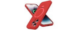 For iPhone 14 PRO MAX 6.7" METKASE Premium Magnetic Circle Ring Stand LIQUID Silicone in Slide-Out Package - Red