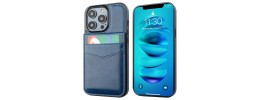 For iPhone 14 PRO MAX 6.7" [Magnetic Circle] Wallet For ID and Credit Cards With Lanyard - Blue