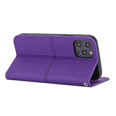 For iPhone 14 PRO MAX 6.7" [Magnetic Circle] Wallet For ID and Credit Cards With Lanyard - Light Purple
