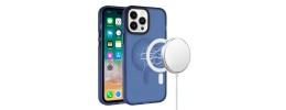 For iPhone 14 PRO MAX 6.7" Magnetic Ring Circle Guard Fused Ultimate Hybrid Case - Blue