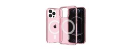 For iPhone 14 PRO MAX 6.7" Magnetic Ring Glitter 3in1 Hybrid Case Cover - Pink