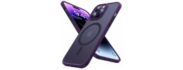 For iPhone 14 PRO MAX 6.7" Magnetic Ring Stand Simplistic Tough Hybrid Case Cover - Dark Purple