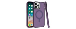 For iPhone 14 PRO MAX 6.7" Premium Matching [Magnetic Circle] & Camera Edge Color Chrome Hybrid Design - Purple