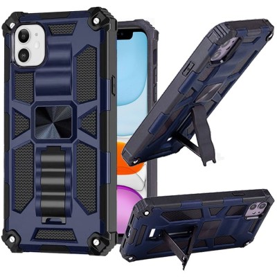 For iPhone 14 PRO MAX 6.7" Sturdy Bracket Kickstand Magnetic Hybrid - Blue