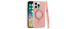 For iPhone 14 PRO MAX 6.7" Tough Shockproof [Magnetic Circle] Hybrid Case - Pink