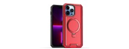 For iPhone 14 PRO MAX 6.7" Tough Shockproof [Magnetic Circle] Hybrid Case - Red