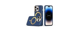 For iPhone 14 PRO MAX 6.7" Ultimate PU Leather [Magnetic Circle] Beautiful Hybrid - Light Blue