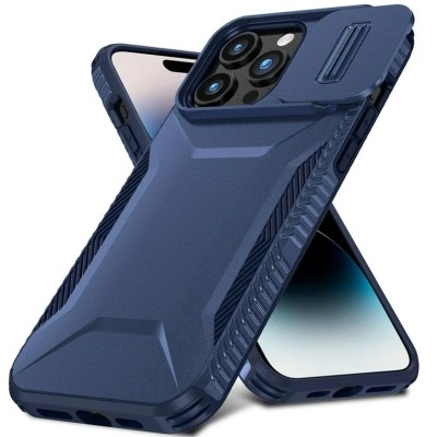 For iPhone 14 PRO MAX 6.7" Ultimate U Design Hybrid with Camera Window Covering - Dark Blue