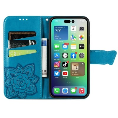 For iPhone 14 Plus 6.7" [Magnetic Circle] Wallet With Independent Detachable Card Holder - Blue