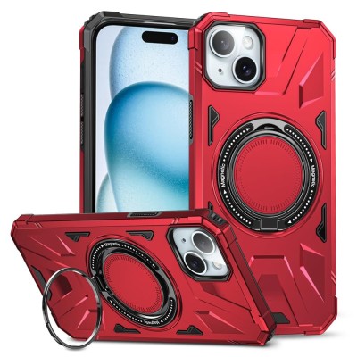 For iPhone 14 Plus 6.7" Premium Circle [Magnetic Circle] KickKickstand - Red