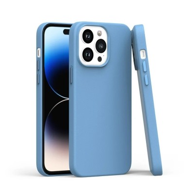 For iPhone 14 PLUS Ultimate PU Leather [Magnetic Circle] Beautiful Hybrid - Light Blue