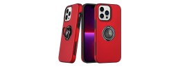 For iPhone 14/iPhone 13 Complete Magnetic Metal Ring Stand Camera Protection Hybrid - Red