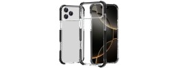 For iPhone 15 Acrylic Tough 2.5mm Transparent ShockProof Hybrid Case Cover - Black