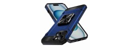 For iPhone 15 Acrylic Tough 2.5mm Transparent ShockProof Hybrid Case Cover - Blue