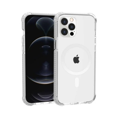 For iPhone 15 Acrylic Tough 2.5mm Transparent ShockProof Hybrid Case Cover - White