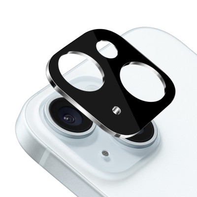 For iPhone 15 Camera Lens Black Edge Tempered(2.5D)