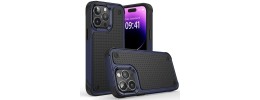 For iPhone 15 DOT Thick Beautiful Hybrid Case Cover - Black/Blue