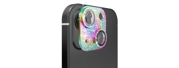 For iPhone 15 Diamond Bling Camera Lens Full Tempered Glass - Mixed Color