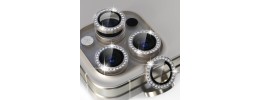 For iPhone 15 Diamond Bling Camera Lens Full Tempered Glass - Silver