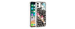 For iPhone 15 Full Diamond with Ornaments Case Cover - Smoke Exquisite Garden