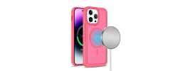 For iPhone 15 Glossy Oil Premium Hybrid Case Cover - Hot Pink