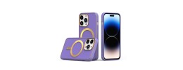 For iPhone 15 Glossy Oil Premium Hybrid Case Cover - Purple