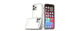 For iPhone 15 Colored Shockproof Transparent Hard PC TPU Hybrid Case Cover - Clear/Clear