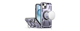 For iPhone 15 Loop Hybrid with [Magnetic Ring Circle] 360 degrees Rotational Kickstand Case Cover - Light Purple