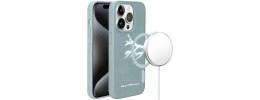 For iPhone 15 METKASE Boundless Liquid Silicone [Magnetic Circle] Thick Lined Design Hybrid Case - Cyan