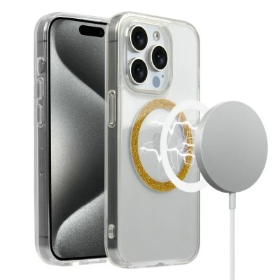 For iPhone 15 METKASE EPOXY Transparent [MAGNETIC CIRCLE] Shockproof Hybrid - Epoxy