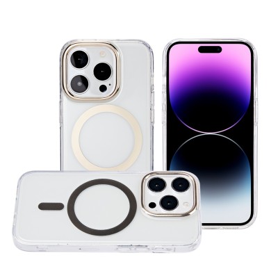 For iPhone 15 METKASE Floral Design [Magnetic Circle] Transparent Hybrid - Bauhinia Orchid