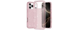 For iPhone 15 METKASE Magnetic Glitter Ultra Thick 3mm Transparent Hybrid in Slide-Out Package - Pink