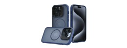 For iPhone 15 METKASE New Premium [MAGNETIC CIRCLE] Shockproof Raised Camera Protection Hybrid - Blue