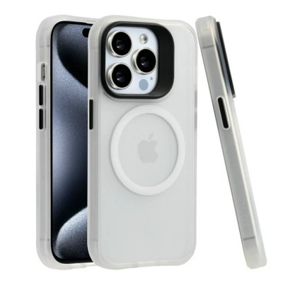 For iPhone 15 METKASE New Premium [MAGNETIC CIRCLE] Shockproof Raised Camera Protection Hybrid - Smoke